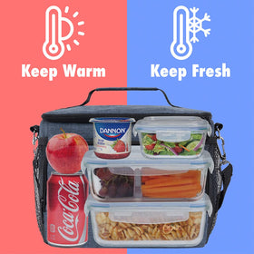 Opux insulated lunch bag waterproof design protects contents during rain.