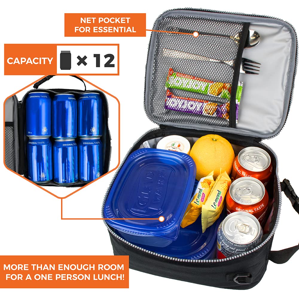 OPUX lunch bag with clip-on buckle for secure transport during commutes