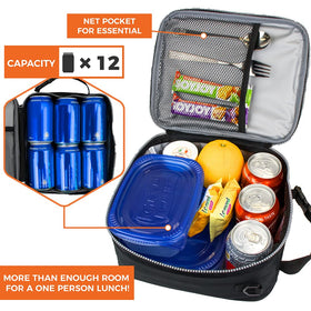 OPUX lunch bag with clip-on buckle for secure transport during commutes
