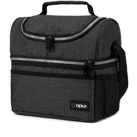 OPUX lunch bag double-decker open view showing separate compartments for meals.