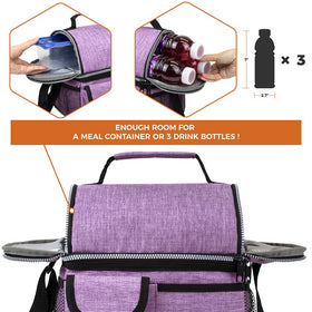 Opux Lunch Bag reinforced zippers for durable, easy access to contents.