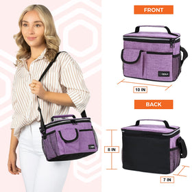 opux insulated lunch bag with shoulder strap for comfortable transport.
