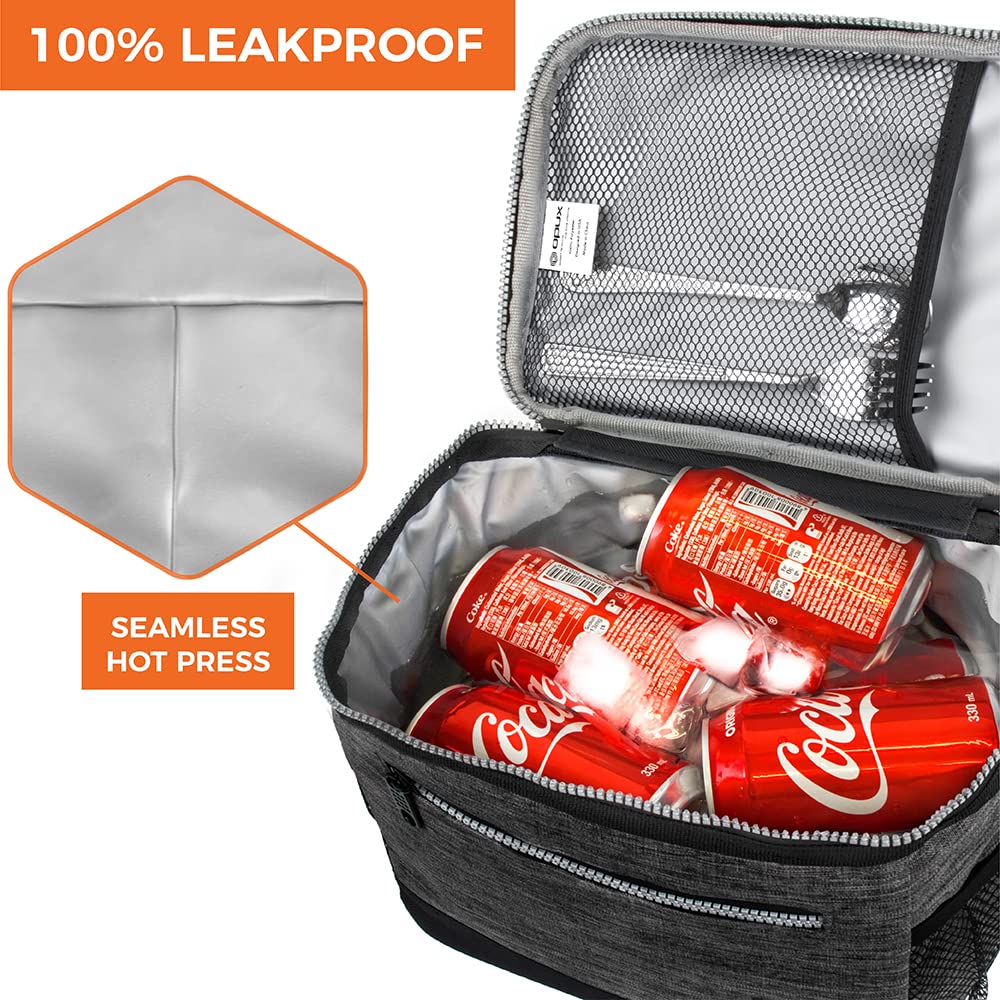 Opux lunch bag with adjustable shoulder strap for hands free transport
