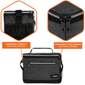 Opux lunch bag waterproof interior lining protects contents during travel