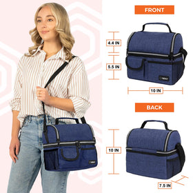 OPUX lunch box adjustable shoulder strap for comfortable transport.