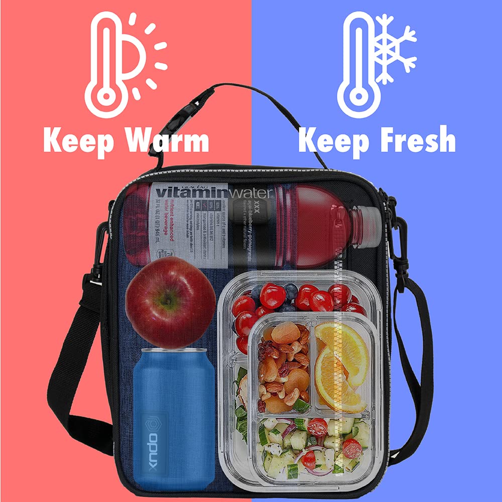 OPUX lunch box interior mesh pocket stores utensils for mess-free meals