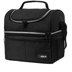 OPUX lunch box front view shows dual decks for hot and cold meals on the go.