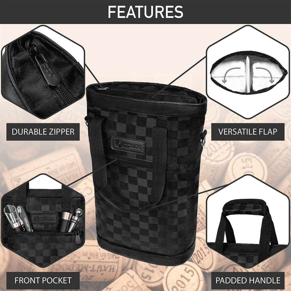 OPUX premium picnic wine chiller keeps drinks cool outdoors.