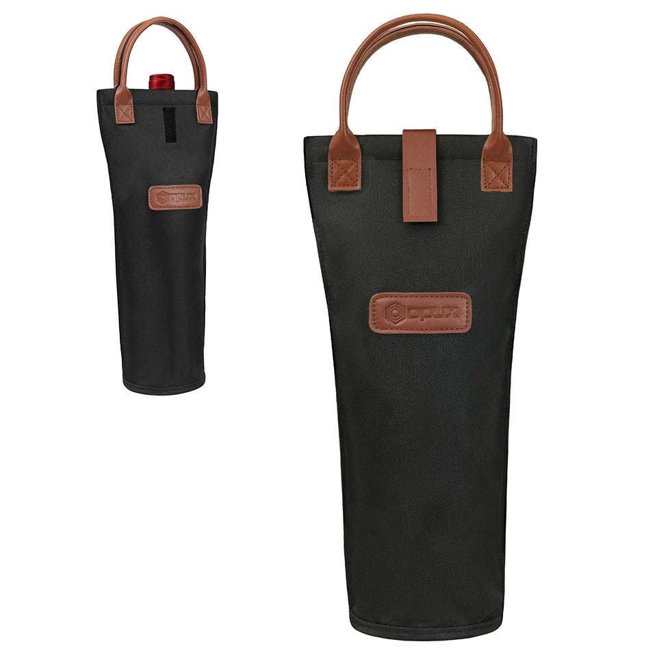 Opux single-bottle wine bag carrier for easy travel and picnics.