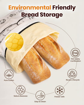 Opvener sourdough bag large capacity ideal for bigger loaves and baguettes.