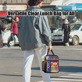 Oraben clear lunch bag fits in backpacks for on-the-go meals.
