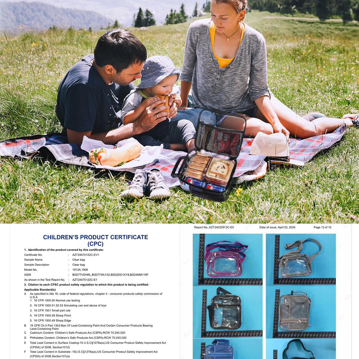 Oraben clear lunch bag security-friendly design speeds checks at venues.