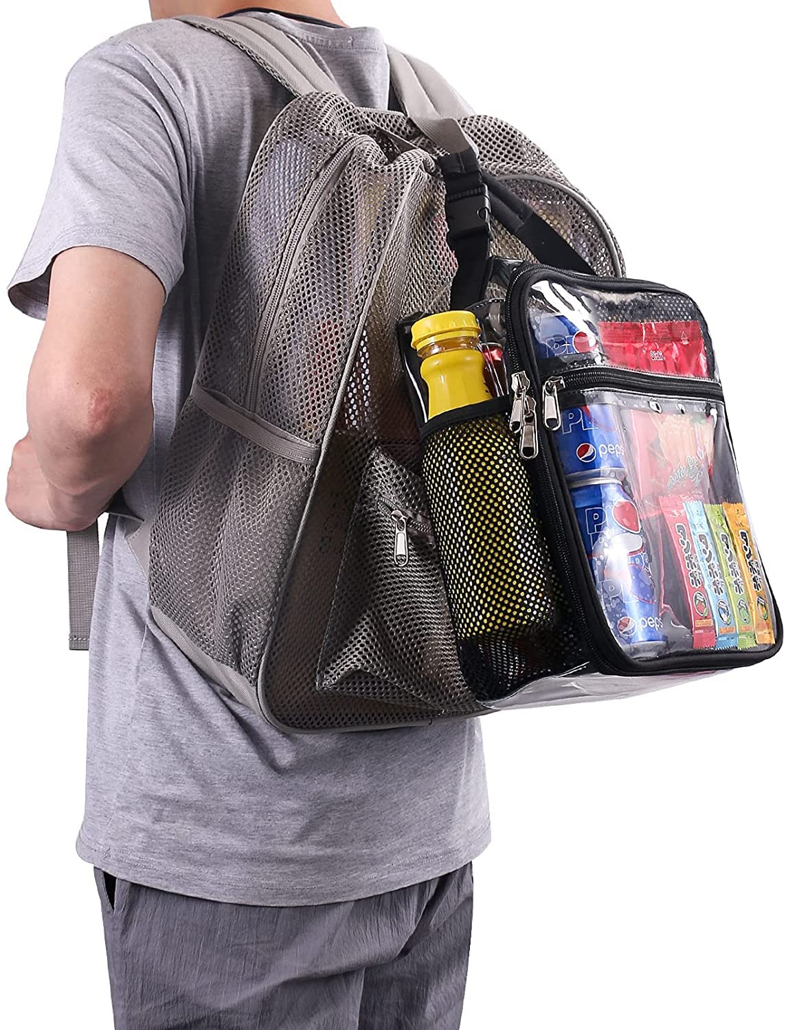Oraben clear lunch bag dimensions 10.5 by 9 by 5 inches offer 7.7 liters.