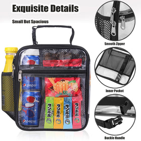 Oraben clear lunch bag two-zipper closure keeps belongings secure during transit.
