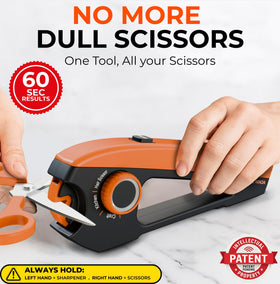 Orange Ninja Sharpener hair scissors setting helps tidy salon-grade edges.