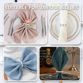 Orbflair white beaded napkin rings ideal for daily dining