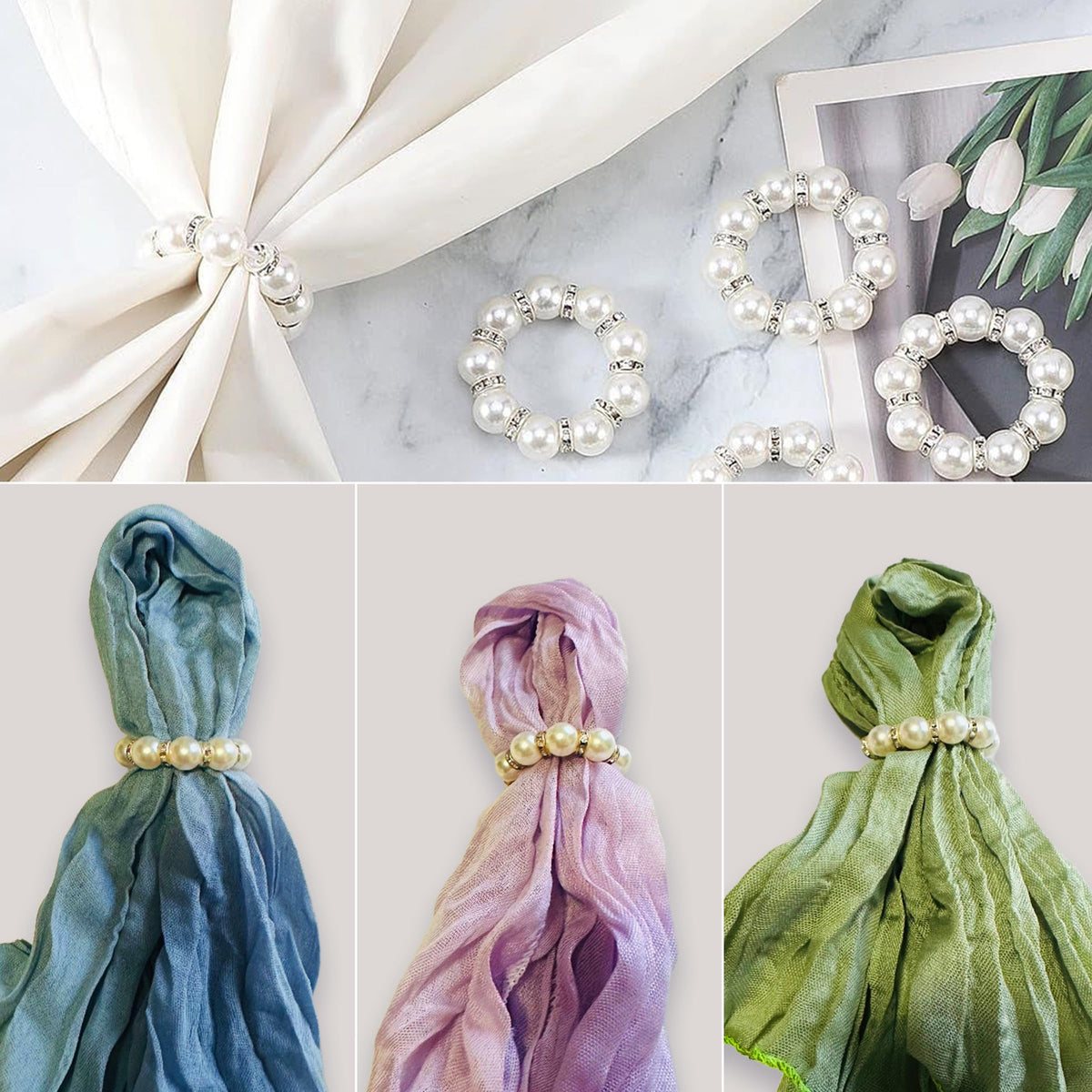 Orbflair wedding table with beaded napkin rings creating refined ambiance