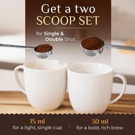 Orblue long-handle scoop reaching deep jars with minimal mess