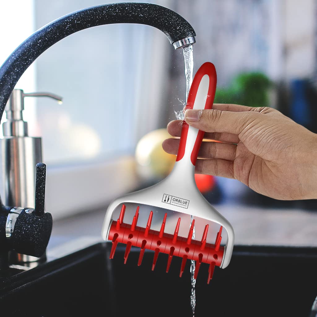 Orblue pizza dough docker is dishwasher-safe for quick cleanup.