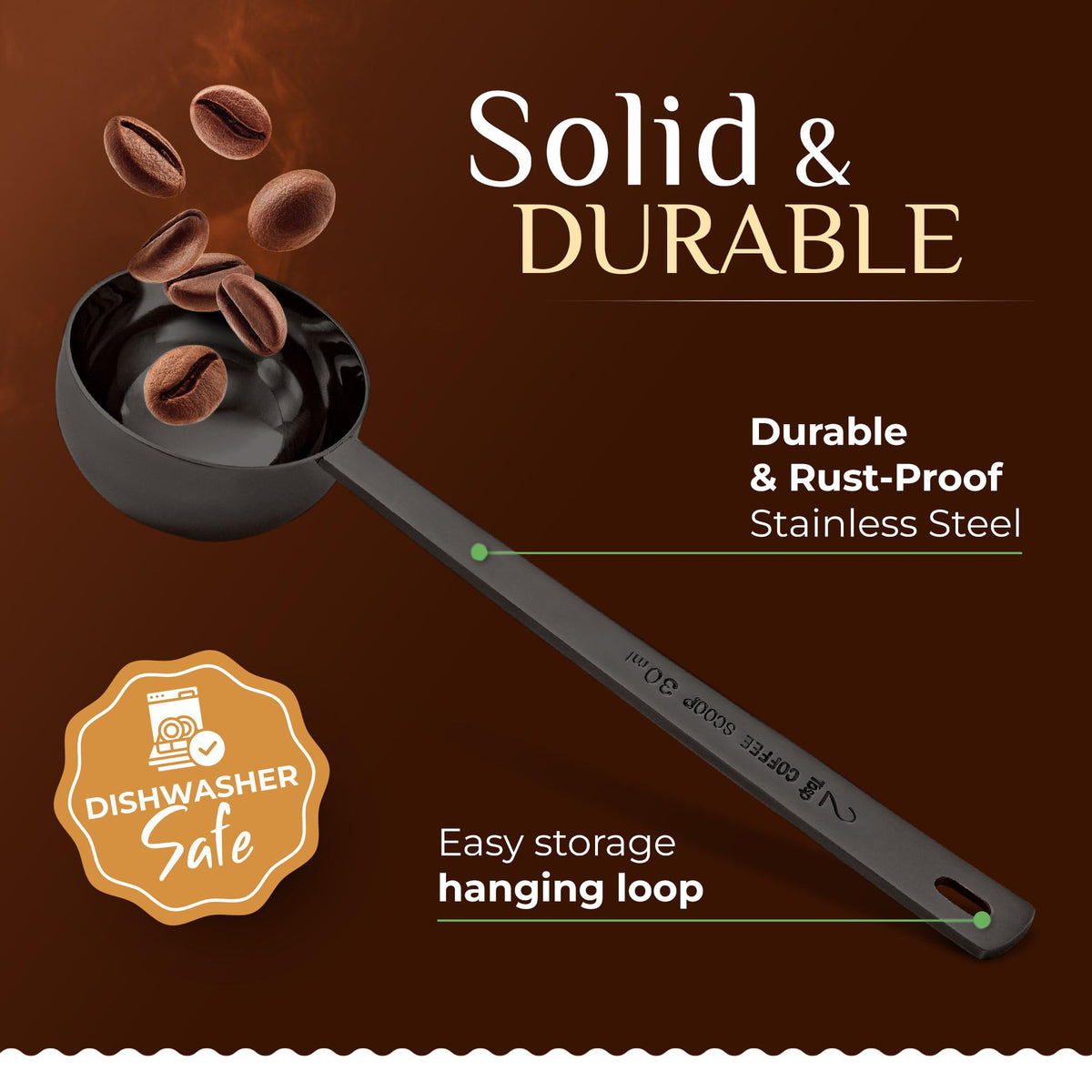 Orblue premium coffee scoop 2tbsp with ample capacity for brewing accuracy