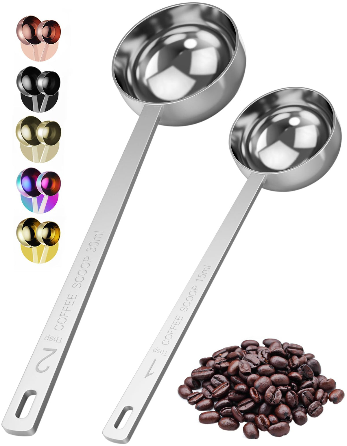 Orblue Premium Coffee Scoop Set, 1 Tbsp, precise measure for perfect brews