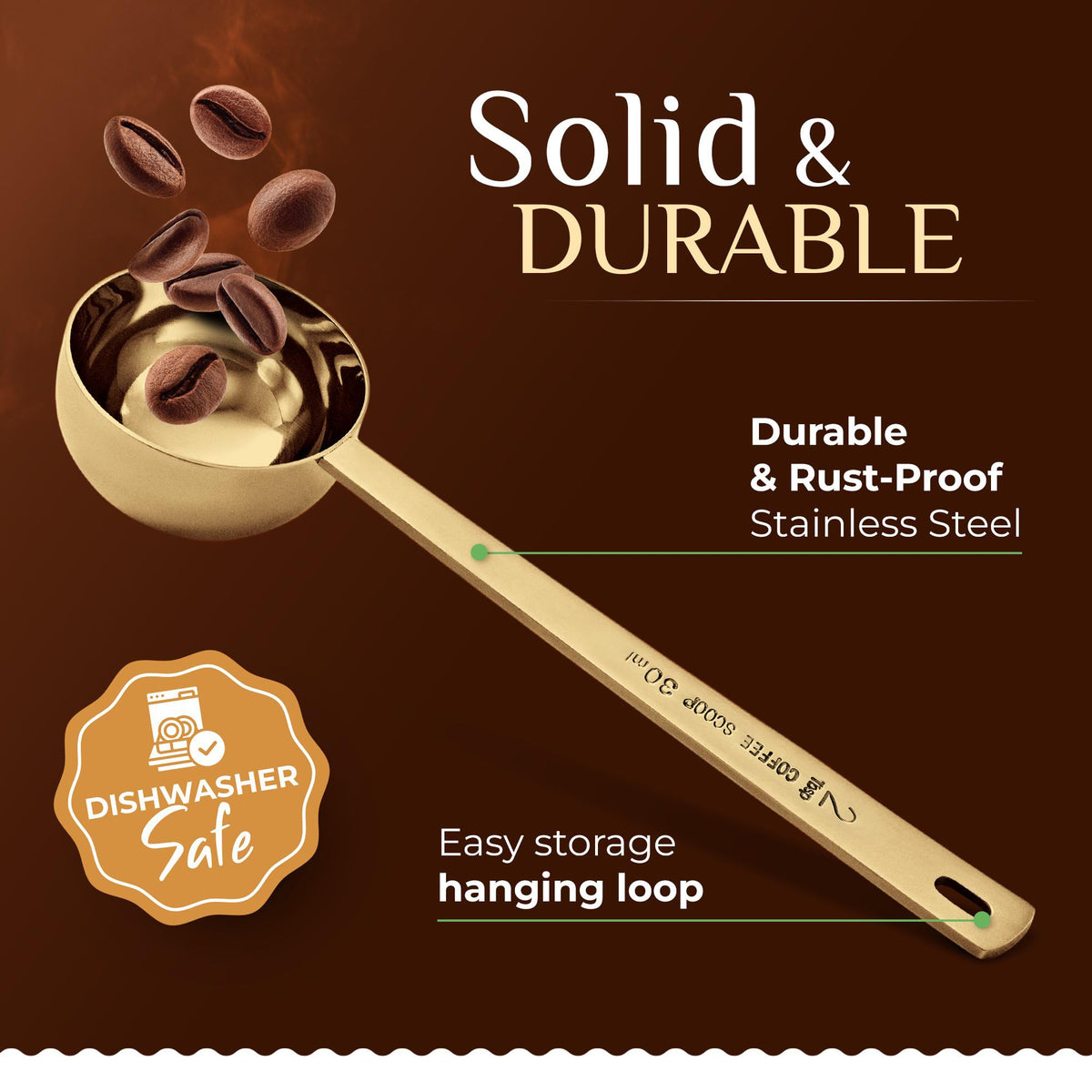 Orblue premium coffee scoop set 2tbsp shown for accurate portions