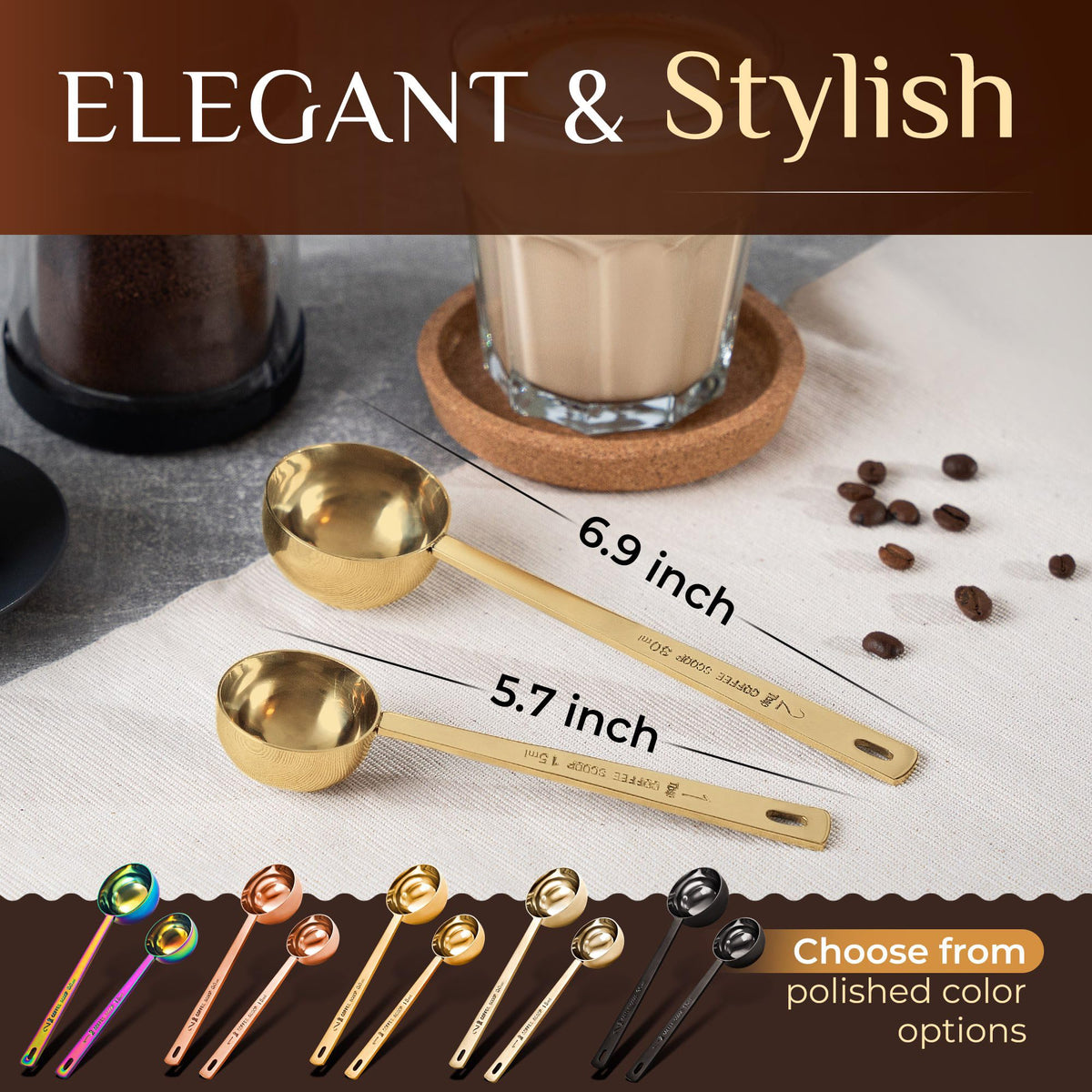 Orblue rose-gold finish adds elegant flair to your coffee routine.