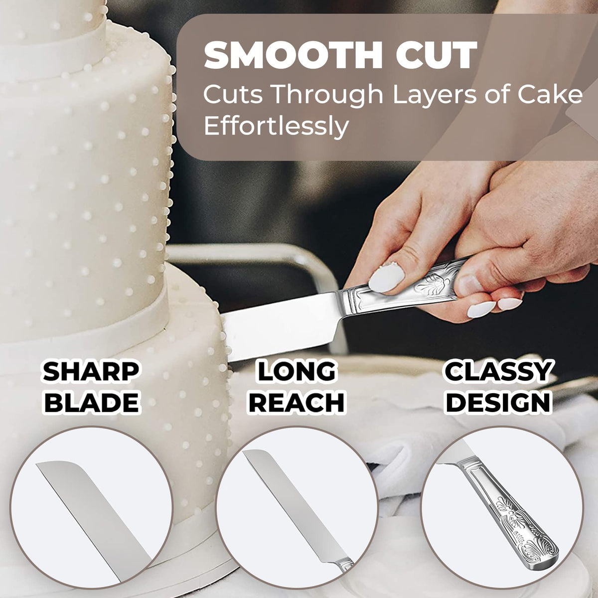 Orblue silver finish handle detail highlighting ergonomic design