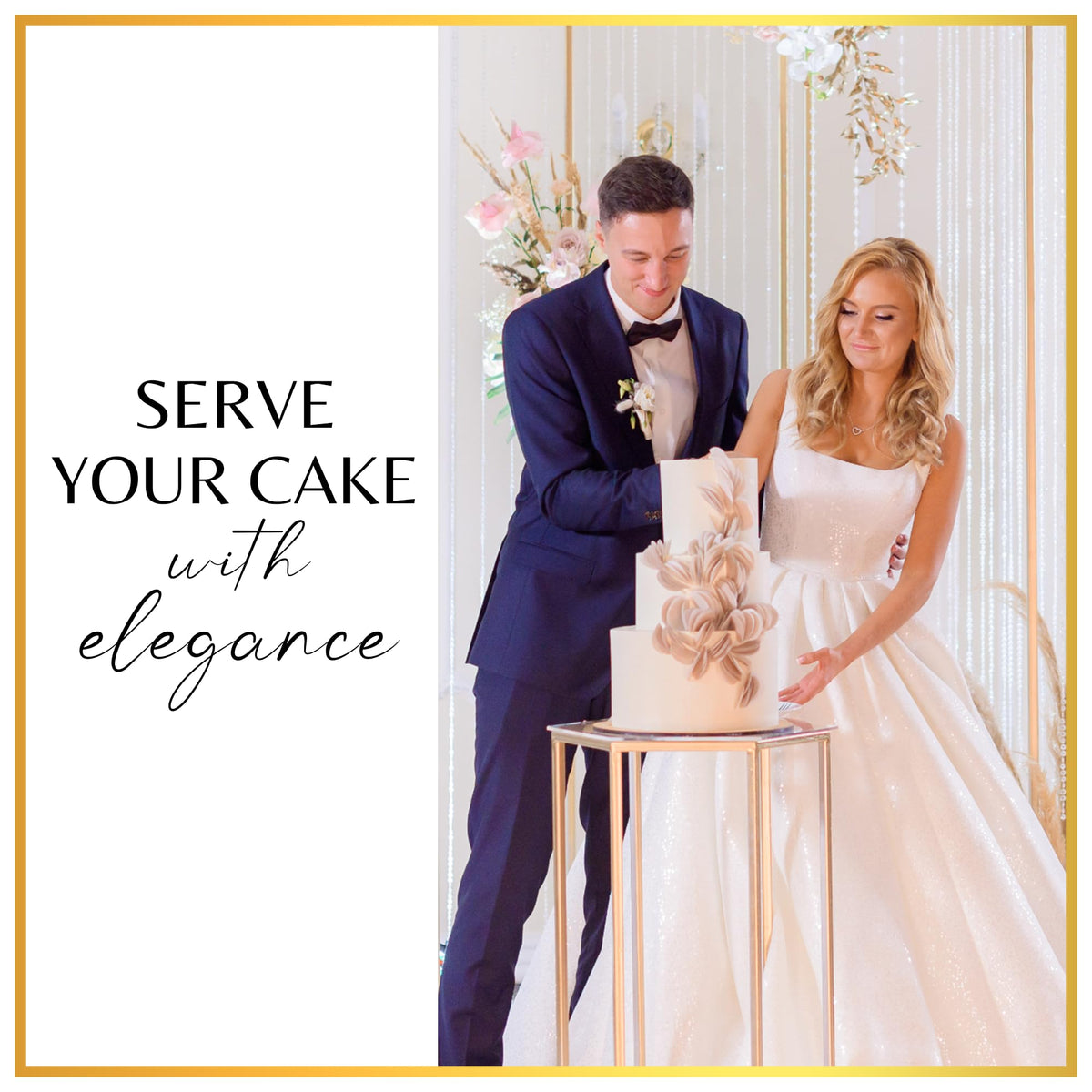 Orblue wedding table display featuring the two-piece set