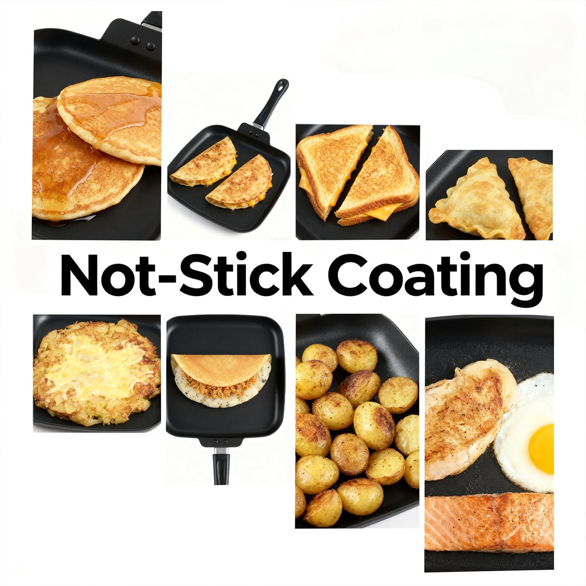 ORBxYoo nonstick square griddle pan perfect eggs with even heat
