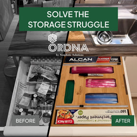 Ordna foil wrap dispenser with built-in cutter enables quick prep