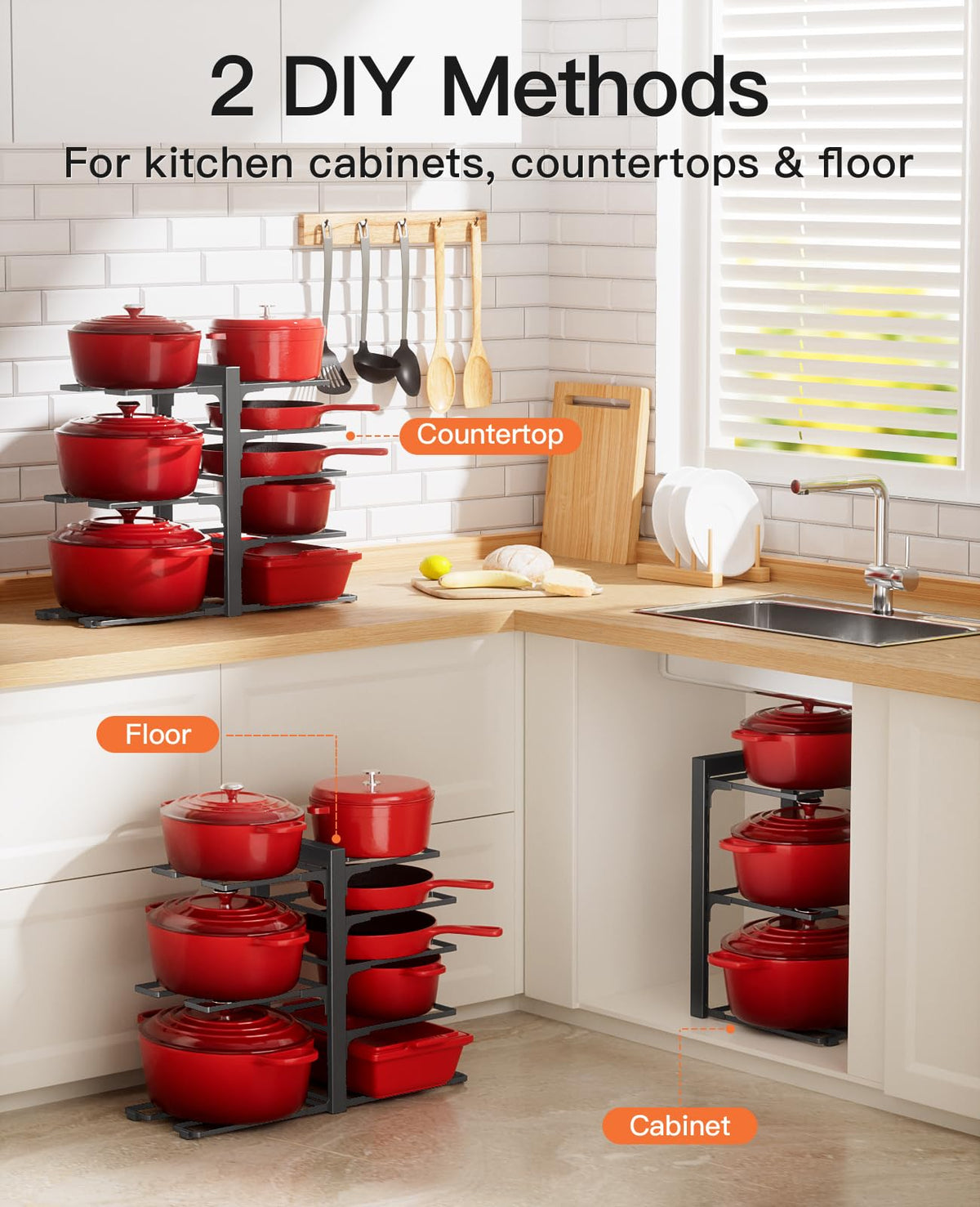 ORDORA 8-tier design demonstrates vertical stacking maximizing cabinet space.