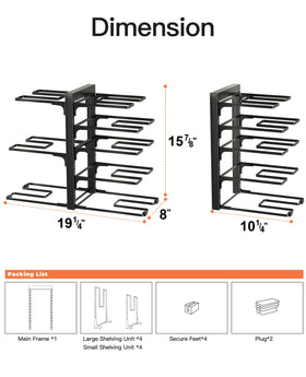 ORDORA adjustable-height rack adapts to different pot sizes and lids.