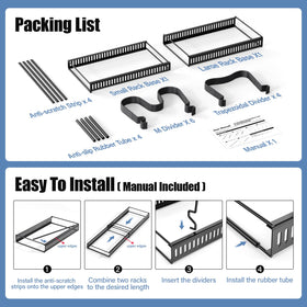ORDORA black kitchen organizer blends with modern kitchens while organizing efficiently.