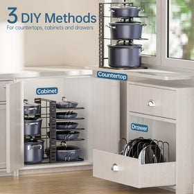 ORDORA easy-assembly pan rack, quickly installed for instant organization