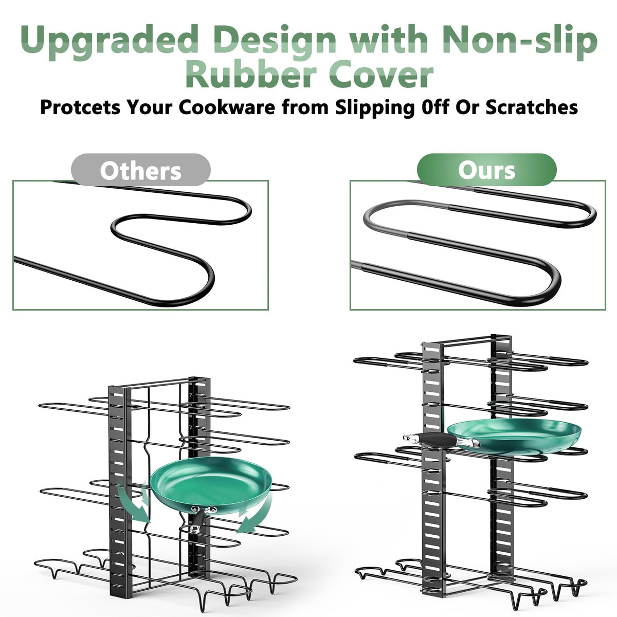 ORDORA eight-tier adjustable rack highlights customizing space for various cookware