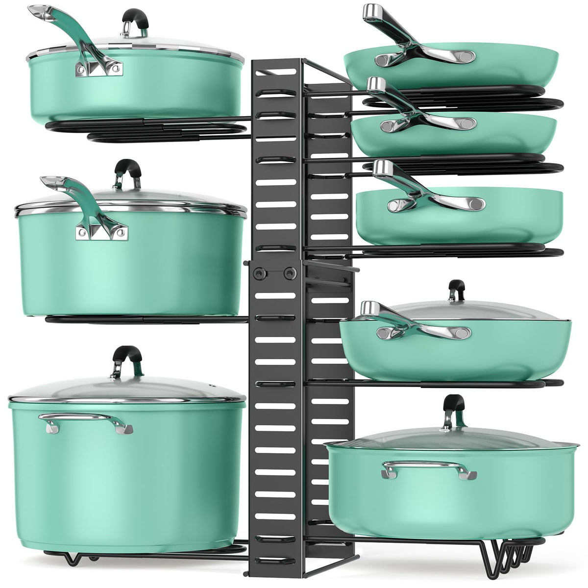 ORDORA pot organizer under cabinet with full rack for easy access and neat storage