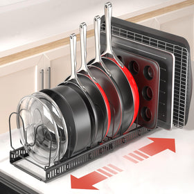 ORDORA U-shaped dividers stabilize pots and pans securely.