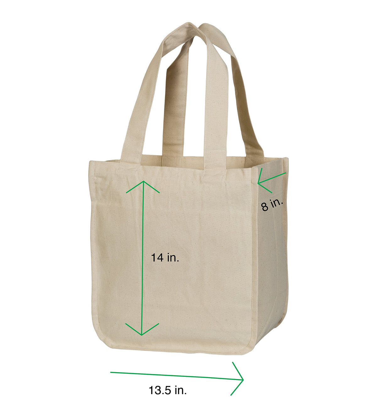 Organic Cotton Mart bag double-stitched hem for added strength and reliability