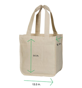 Organic Cotton Mart bag double-stitched hem for added strength and reliability