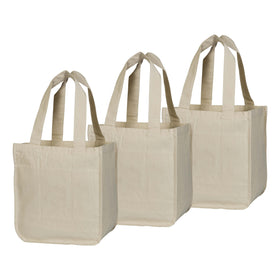 Organic Cotton Mart triple-bag set ready for weekly grocery trips
