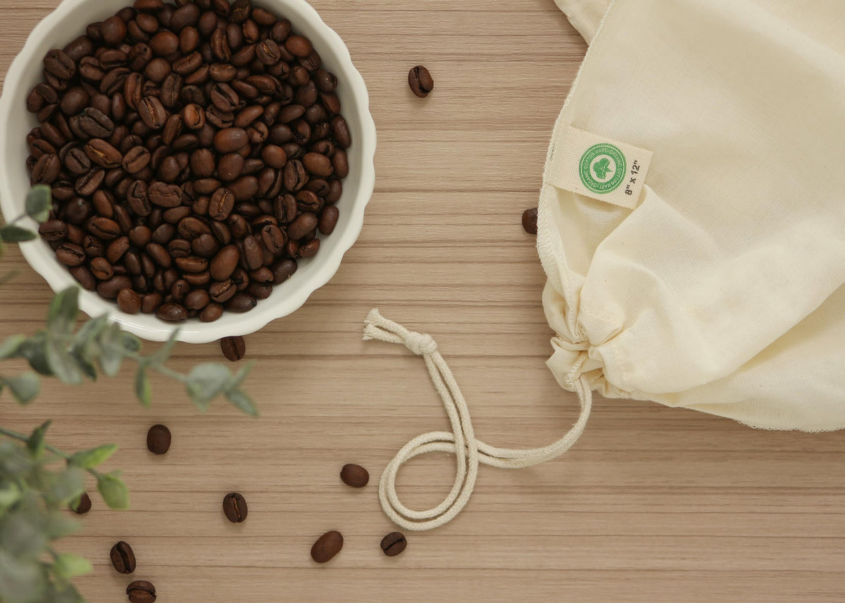Organic Cotton Mart ultra-fine mesh bags for clean, sediment-free cold brews