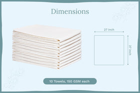 Organic Cotton Mart towels stacked-10pack highlighting durability and absorbency after many washes