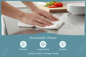 Organic Cotton Mart large-27x27 towels provide generous coverage during baking and cleanup