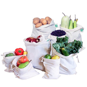 Organic Cotton Mart 2XL reusable produce bag with tare weight label