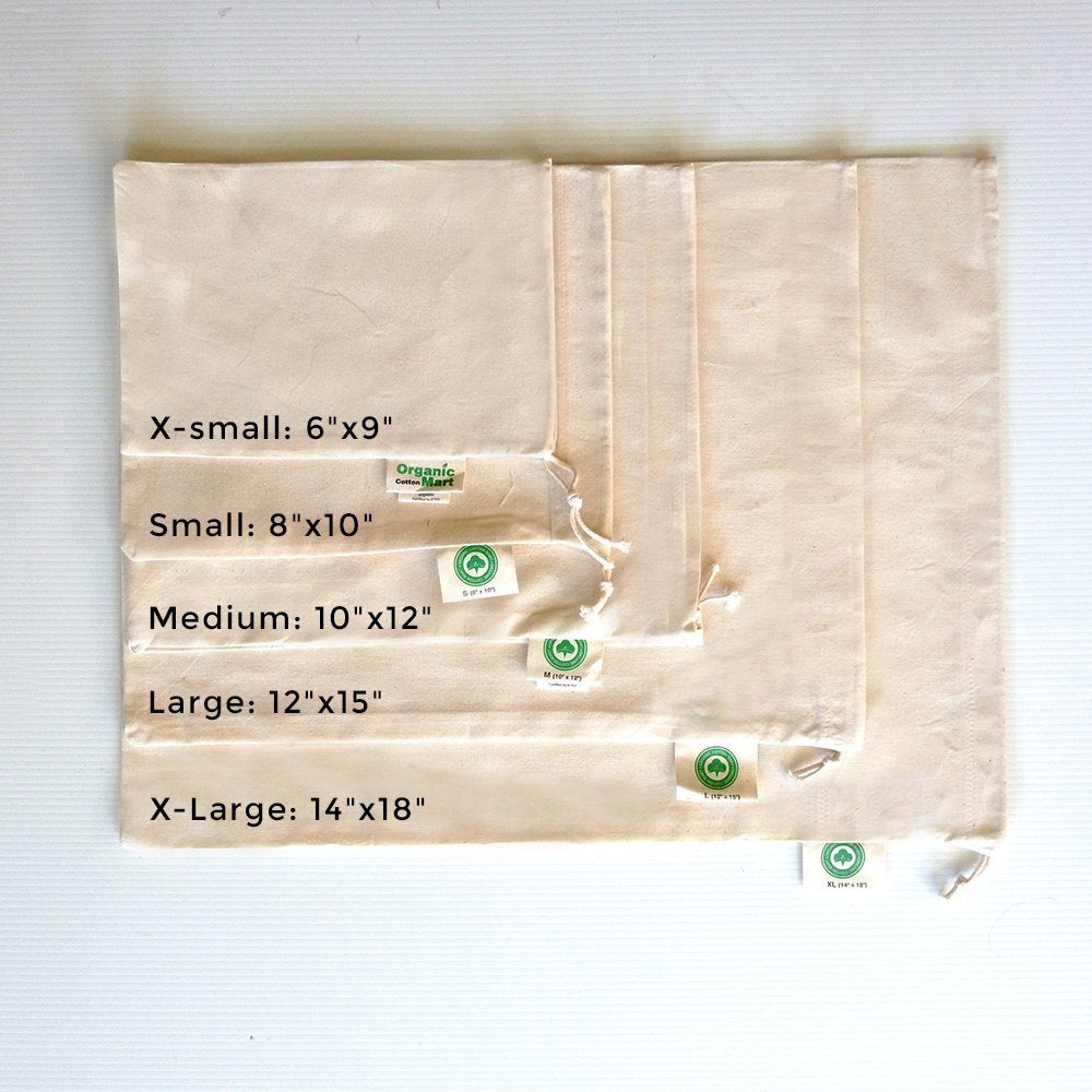 Organic Cotton Mart 2XL bag texture showing breathable muslin