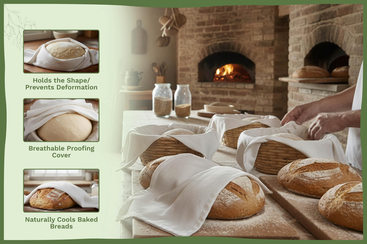 Organic Cotton Mart tea towels for bread making, quick-drying and durable