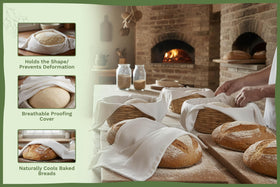 Organic Cotton Mart tea towels for bread making, quick-drying and durable