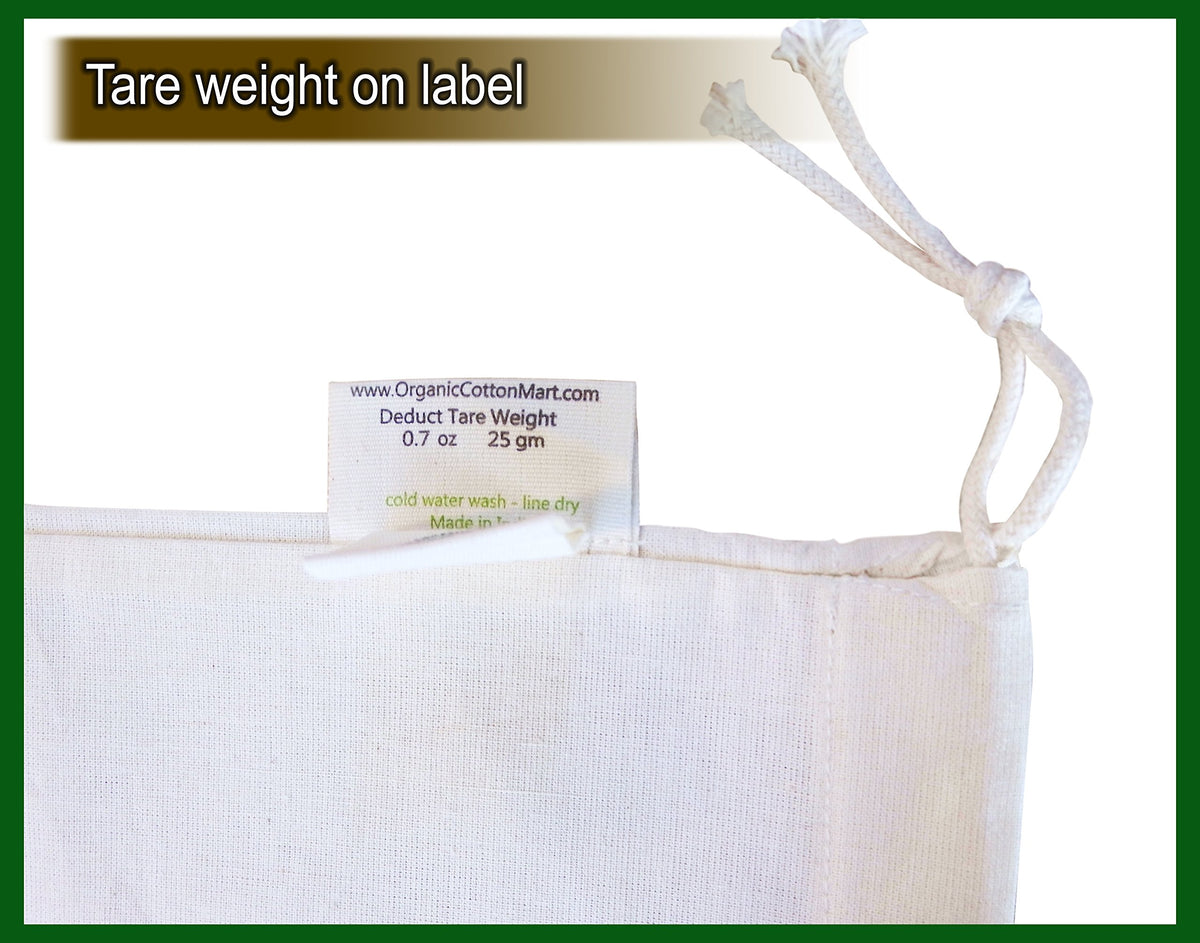 Organic Cotton Mart washable potato sack ready for cold water wash.