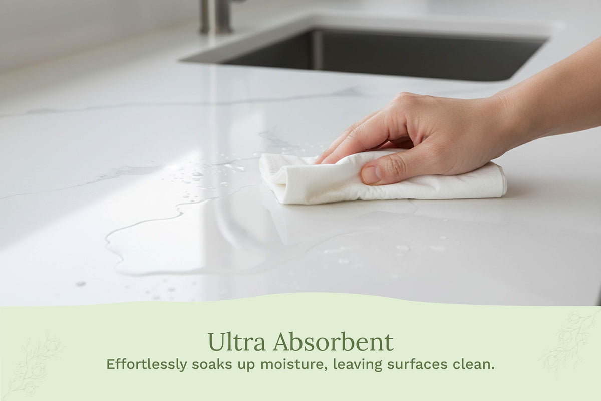 Organic Cotton Mart zero-waste towels help reduce disposable kitchen towels